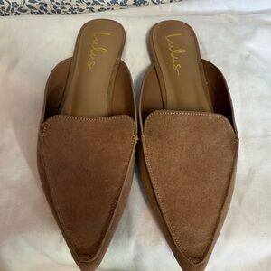 Lulu's Tan Suede Pointed Mules